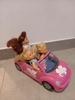 3 kleine barbiepoppetjes met auto, Verzamelen, Poppetjes en Figuurtjes, Ophalen of Verzenden