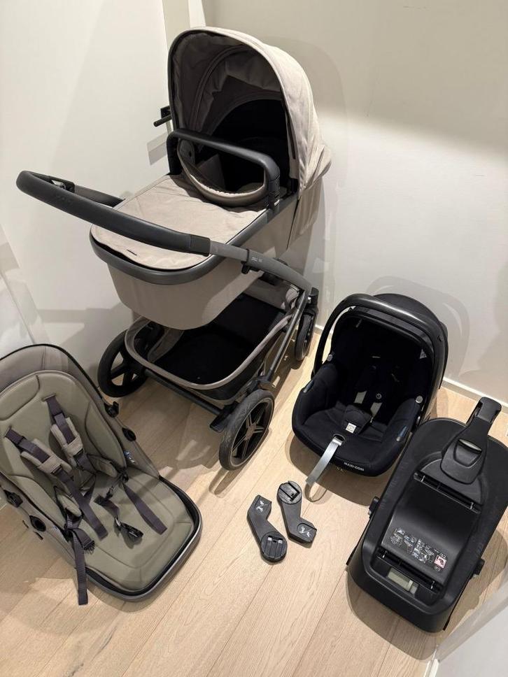 Joolz Geo 3 sage green (wieg + stoel) maxicosi + isofix, Kinderen en Baby's, Kinderwagens en Combinaties, Zo goed als nieuw, Kinderwagen