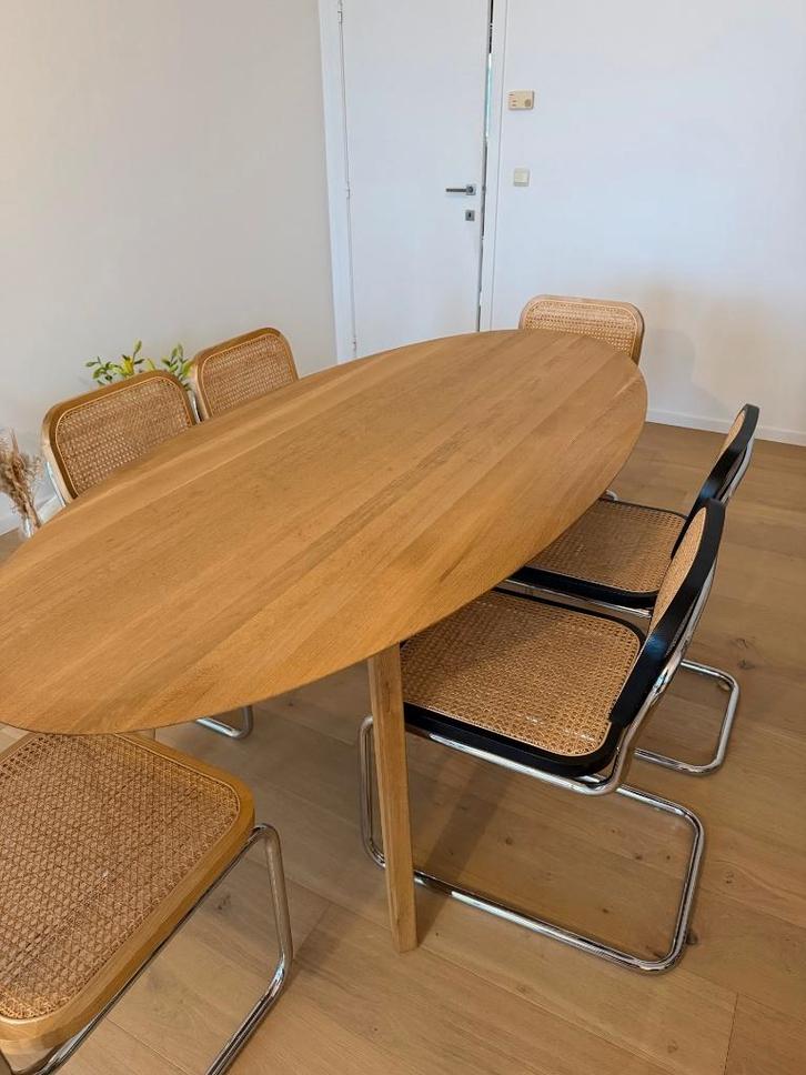 Sav & OkseTafel Ovaal 220x100 Eiken geolied, Huis en Inrichting, Tafels | Eettafels, Zo goed als nieuw, 100 tot 150 cm, 200 cm of meer