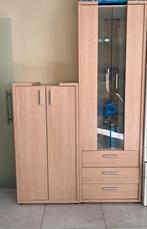 Complete houten kastenset met vitrine en opbergruimte, Huis en Inrichting, Ophalen, Gebruikt, Met deur(en)