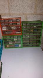 3 vintage lades gereedschap,opbergkast opbergrek gereedschap, Ophalen, Gevuld, Gebruikt