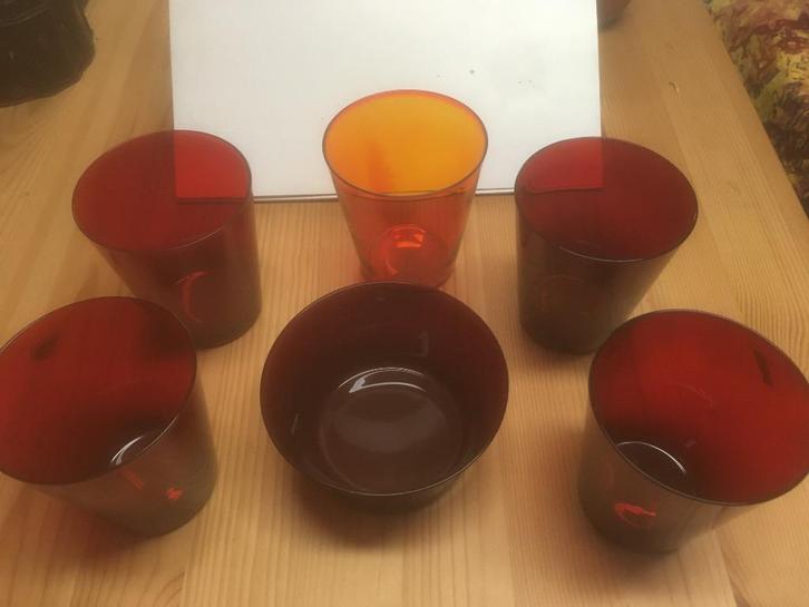 5 Littala KARTIO glazen + kom door Kaj Franck ., Antiek en Kunst, Curiosa en Brocante, Ophalen
