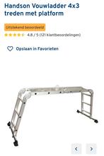 Vouwladder 4x3 treden met platform, Ophalen, Zo goed als nieuw, Ladder
