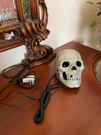 Téléphone fixe en forme de crâne, tête de mort avec strass, Neuf
