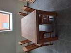 Eettafel met 4 stoelen, Huis en Inrichting, Ophalen, Teakhout, 50 tot 100 cm, 150 tot 200 cm
