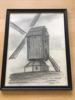Handgetekende molen en kerk van Werken, Antiek en Kunst, Kunst | Tekeningen en Fotografie, Ophalen