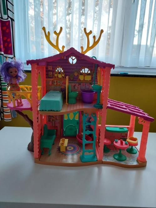 Enchantimal hertenhuis + jungleboot, Kinderen en Baby's, Speelgoed | Poppenhuizen, Gebruikt, Ophalen of Verzenden