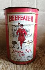 vintage metalen open ton Gin Beefeater, verweerd, Enlèvement