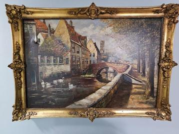 Tableau Bruges avec cadre  100 x 70, Enlèvement