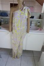 Jumpsuit nieuw print geel paars off-schouder Her mt 42, Geel, Maat 42/44 (L), Nieuw, Ophalen of Verzenden
