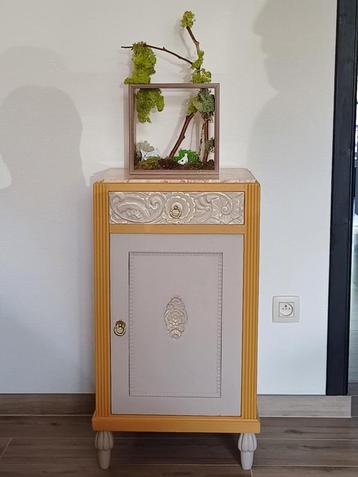 Antiek geupcycled nachtkastje met prachtig marmer blad zie b beschikbaar voor biedingen