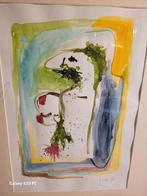 Aquarelle couleurs de Jorn artiste Nordique, date signé reur, Antiquités & Art, Enlèvement ou Envoi