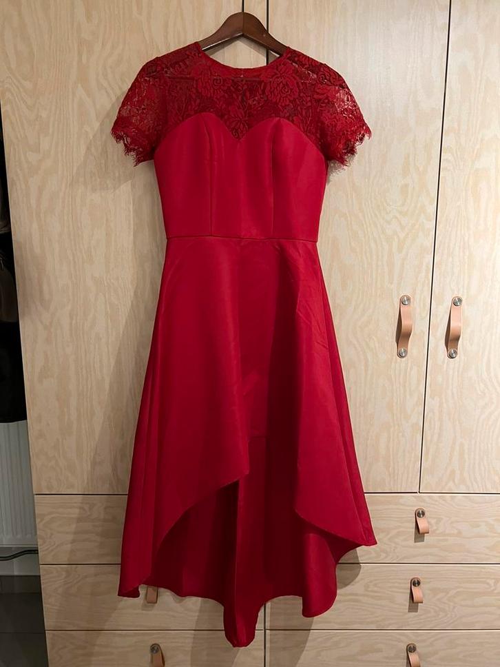 Prachtige Rode Galajurk, Kleding | Dames, Gelegenheidskleding, Zo goed als nieuw, Galajurk, Maat 38/40 (M), Rood, Ophalen of Verzenden