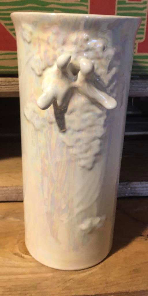 Vase effet nacré avec 2 colombes, Comme neuf