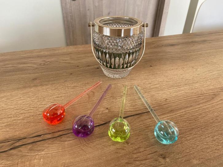 Set van 4 diepvries cocktail coolers VINTAGE JAREN 70, Antiquités & Art, Antiquités | Verre & Cristal, Enlèvement ou Envoi