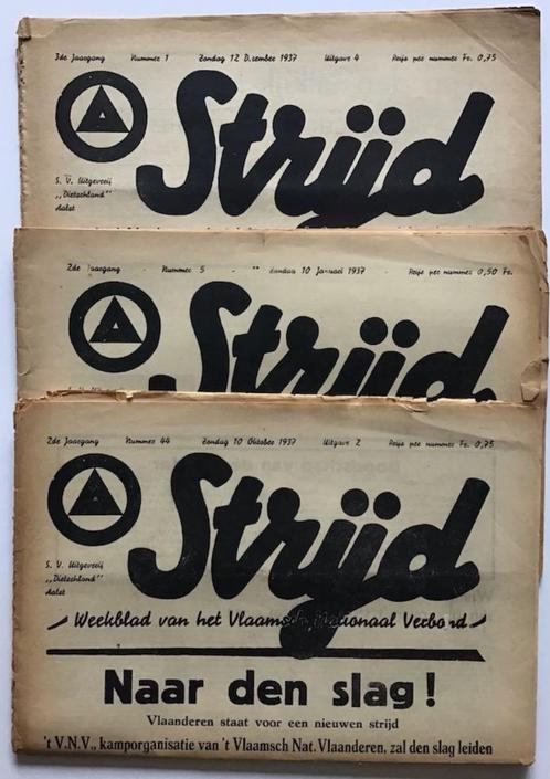 3 x STRIJD (Vlaams), Verzamelen, Militaria | Tweede Wereldoorlog, Overige soorten, Boek of Tijdschrift, Ophalen of Verzenden