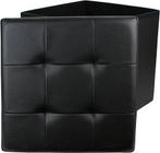 Pouf | boîte de rangement | LIVRAISON GRATUITE, HOME DECO FACTORY, -, -, Noir