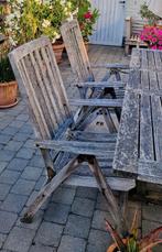Teak tuinstoelen met grote tafel, Ophalen, Gebruikt, Tuinset