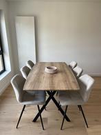 Eettafel met 6 stoelen, Ophalen, Nieuw, 50 tot 100 cm, Vijf personen of meer
