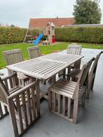 Teak tuintafel met 6 stoelen, Table à dinner, Salons de jardin, Utilisé, 6 places