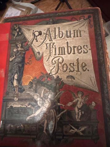 Antiek postzegelalbum 1890-1900 Richard Senf beschikbaar voor biedingen