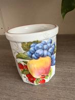 asse / Pot en porcelaine Pillivuyt – motif fruits vintage, Jardin & Terrasse, Enlèvement ou Envoi, Comme neuf