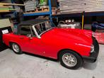MG Midget 1975, Auto's, Voorwielaandrijving, Zwart, Cabriolet, Leder