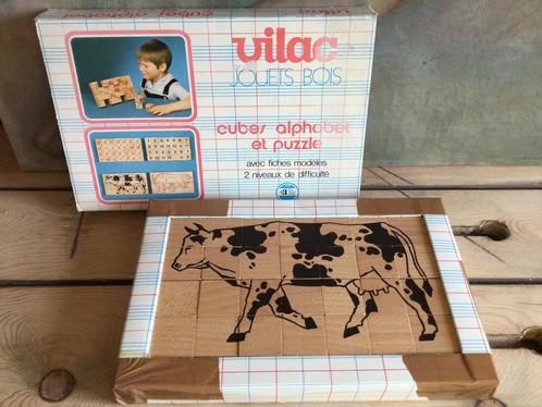 Puzzle cubes en bois vintage chiffres alphabet vache cochon, Enfants & Bébés, Jouets | Puzzles pour enfants, Utilisé, 4 à 6 ans