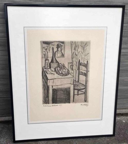 Eau forte signe Théo humblet, Antiek en Kunst, Kunst | Etsen en Gravures, Ophalen of Verzenden