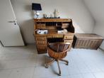 Vintage Roll Top bureau + bijpassende bureaustoel, Ophalen