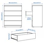 Laden kast ikea 4 schuiven kleur berk, Ophalen, Gebruikt, 100 tot 150 cm, 50 tot 100 cm