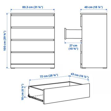 Laden kast ikea 4 schuiven kleur berk beschikbaar voor biedingen