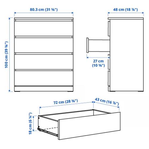 Laden kast ikea 4 schuiven kleur berk, Huis en Inrichting, Kasten | Ladekasten, Gebruikt, 100 tot 150 cm, 50 tot 100 cm, 50 tot 75 cm
