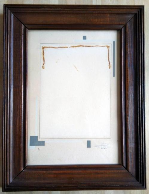 Houten fotokader met glas uit de jaren 1950, Antiek en Kunst, Curiosa en Brocante, Ophalen of Verzenden
