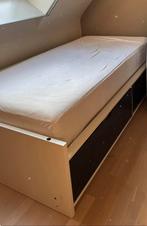1persoonsbed met schuiven + matras, Huis en Inrichting, Slaapkamer | Bedden, Ophalen, Zo goed als nieuw