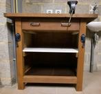 Stevige werkbank met bankschroef, Doe-het-zelf en Bouw, Werkbanken, Ophalen, Gebruikt, 70 tot 120 cm, Bankschroef