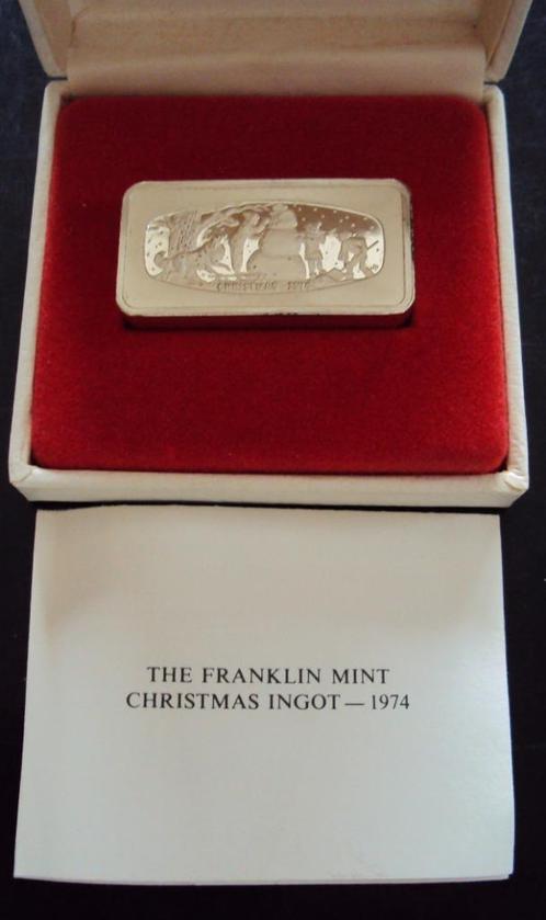 USA 1974 - Silver Bullion ‘The Snowman’ - Franklin Mint/Box, Timbres & Monnaies, Monnaies | Amérique, Série, Amérique du Nord