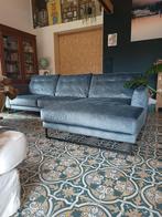 Hoekzetel rechtse L chaise longue blauw bijna NIEUW, Huis en Inrichting, Ophalen, Nieuw, Metaal, Hedendaags