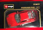 Ferrari F40 Burago 1:18, Hobby & Loisirs créatifs, Voitures miniatures | 1:18, Comme neuf, Burago, Voiture, Enlèvement ou Envoi