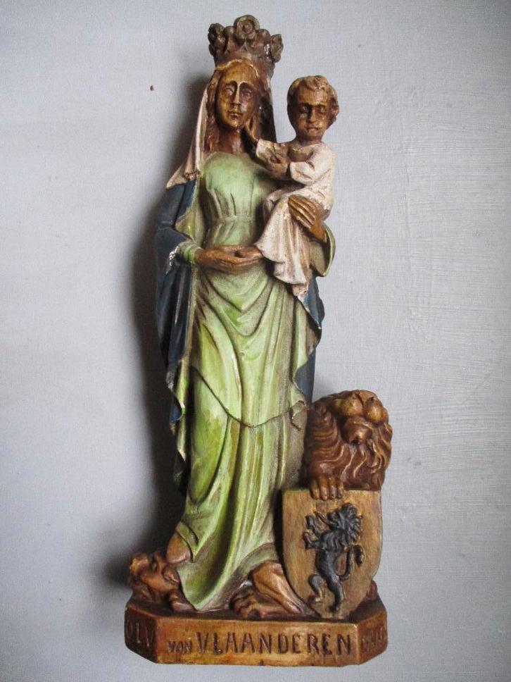 Oud beeld O  . L  VROUW van VLAADEREN, Verzamelen, Beelden en Beeldjes, Gebruikt, Religie, Ophalen of Verzenden
