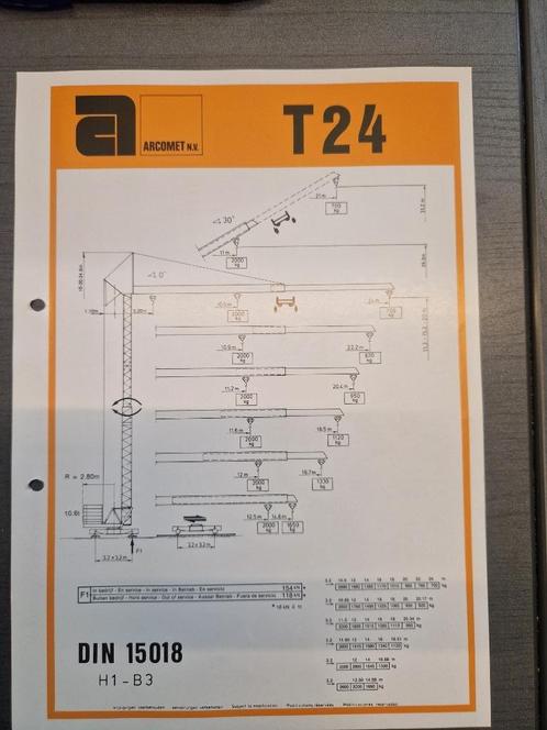 bouwkraan Arcomet T24, Zakelijke goederen, Machines en Bouw | Kranen en Graafmachines, Kraan, Ophalen