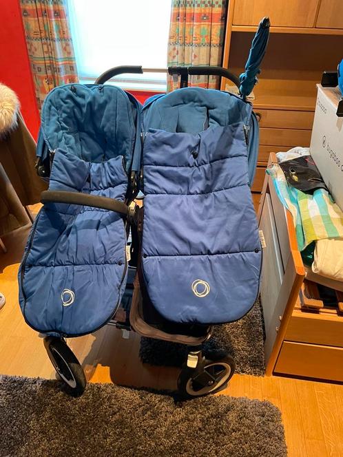 Dubbele buggy bugaboo, Kinderen en Baby's, Kinderwagens en Combinaties, Gebruikt, Bugaboo, Duowagen, Met reiswieg, Verstelbare duwstang