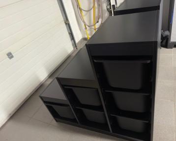 2 stuks IKEA Opbergcombinatie met bakken, zwart/zwart, Enlèvement, Comme neuf