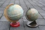 Wereldbol metaal jaren 40 + gratis kunststof bol jaren 70, Ophalen of Verzenden, Gebruikt