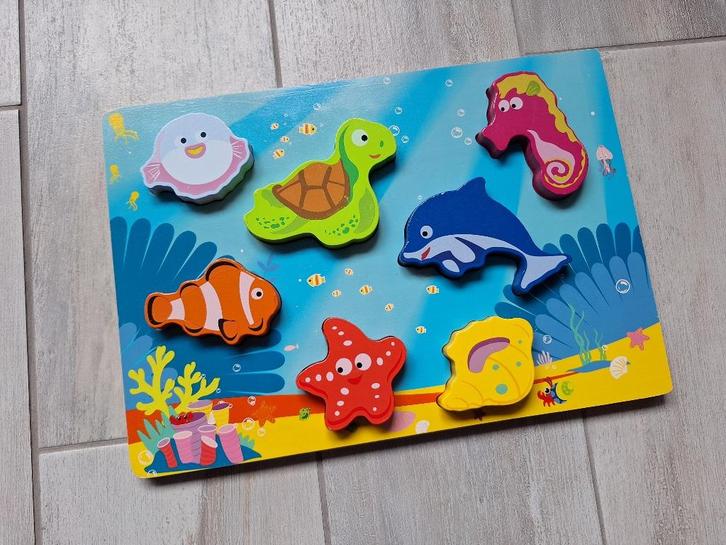 ✪ Houten inlegpuzzel, Kinderen en Baby's, Speelgoed | Kinderpuzzels, Zo goed als nieuw, Minder dan 10 stukjes, Van hout, Ophalen of Verzenden