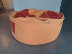 Pouf chic, grand et résistant en coton., Maison & Meubles, Sièges-poires, Enlèvement, Comme neuf, Orange, Pouf