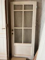 Eiken deur met glas, Doe-het-zelf en Bouw, Deuren en Vliegenramen, Ophalen, Gebruikt, Glas