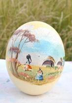 oeuf d'autruche decor africain peint main, Enlèvement ou Envoi, Utilisé