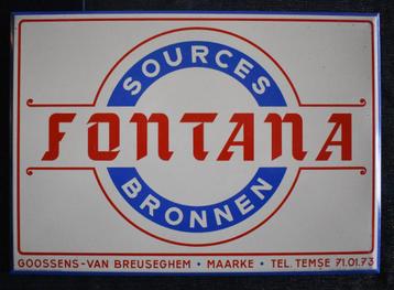metalen reclamebord FONTANA-BRONNEN (Maarke) - 1955 - 35x33c beschikbaar voor biedingen