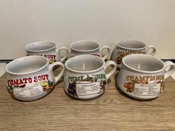 6 grote vintage soepkommen beschikbaar voor biedingen